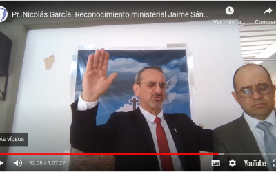 Pr. Nicolás García. Reconocimiento ministerial Jaime Sánchez
