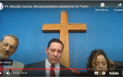 Pr. Nicolás García. Reconocimiento ministerial de Pedro L. Infante