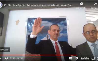 Pr. Nicolás García. Reconocimiento ministerial Jaime Sánchez