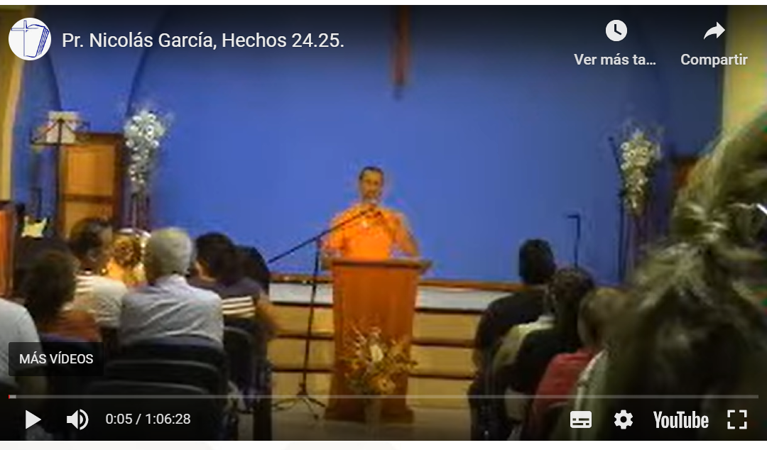 Pr. Nicolás García, Hechos 24.25.