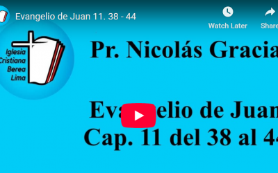 Pr. Nicolás García. Evangelio de Juan 11.38-44