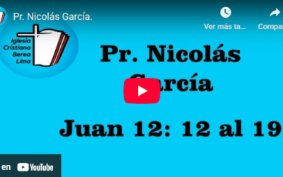 Pr. Nicolás García. Evangelio de Juan 12: 12-19.