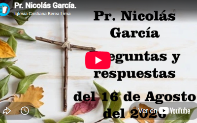 Pastor Nicolás García. Preguntas y respuestas 61.